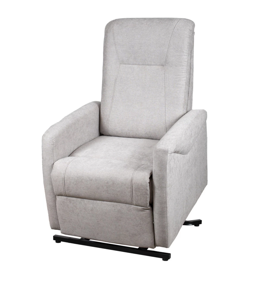 POLTRONA MASSAGGIANTE BELLAHOME "SIENA" CON RECLINER ELETTRICO IN TESSUTO GRIGIO, 75X93X105 CM